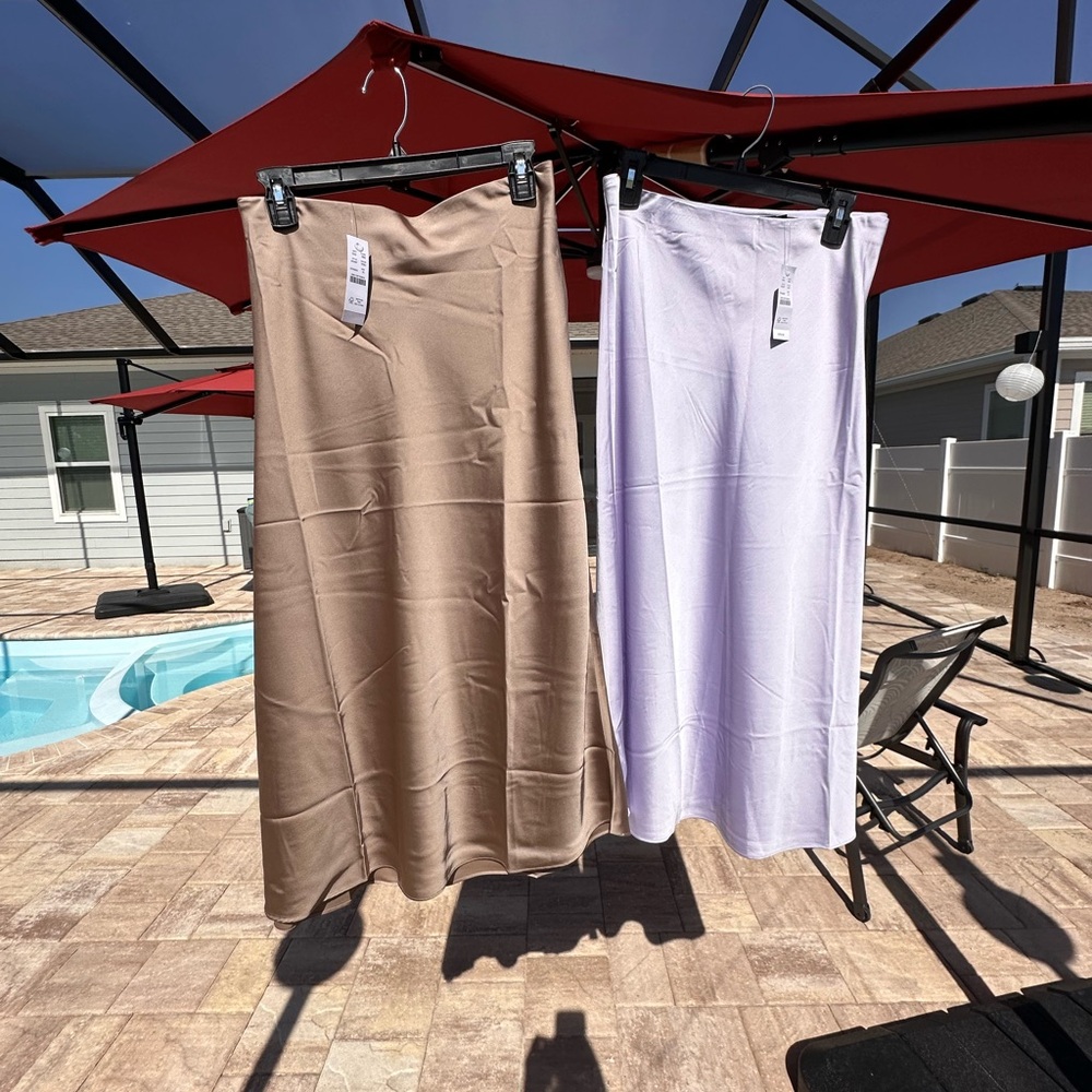 NWT J.Crew Tan and Purple Maxi A-Line Skirts for Casual Resort Wear